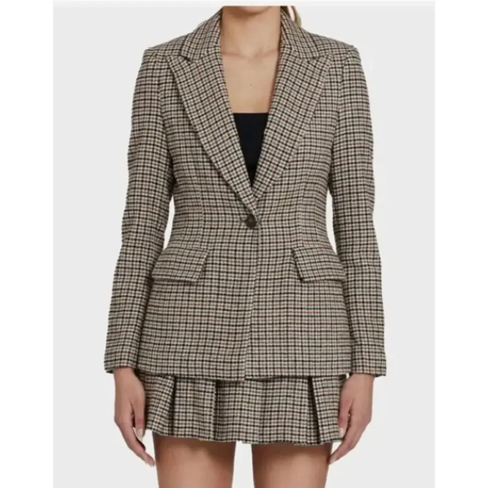 Amanda Uprichard Aldridge Houndstooth Blazer Size Medium‎